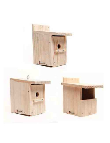 Kit cajas nido de madera (para jardines y patios)