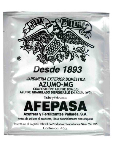Fungicida acaricida Azufre mojable Azumo 45g Afepasa