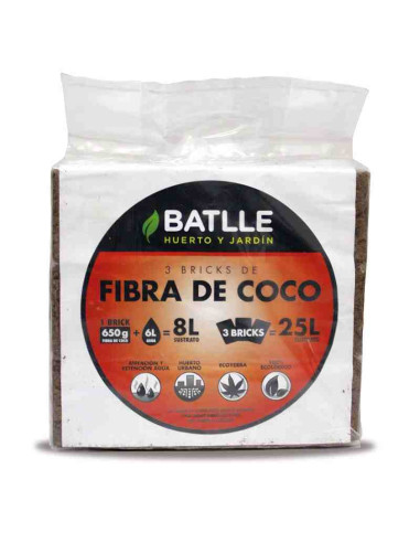 Sustrato fibra de coco 3x650g Batlle