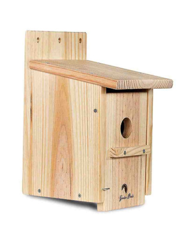 Caja nido de madera para pájaros pareada 32mm