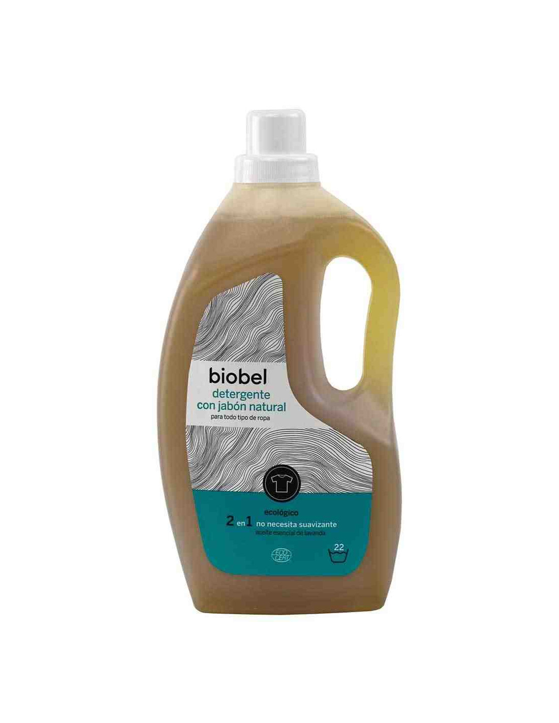 Detergente líquido ecológico para lavadoras 1,5L Biobel en BioHuerto