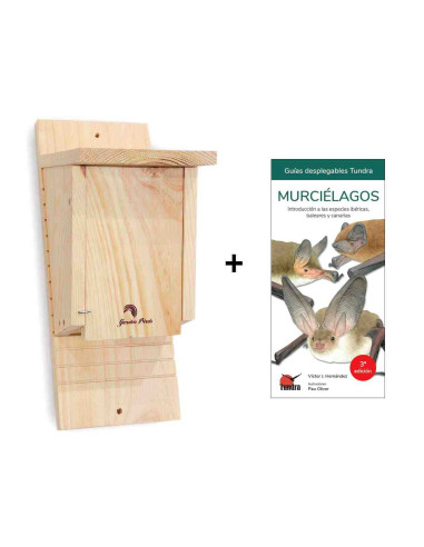 Caja nido de madera para murciélago + guía Murciélagos