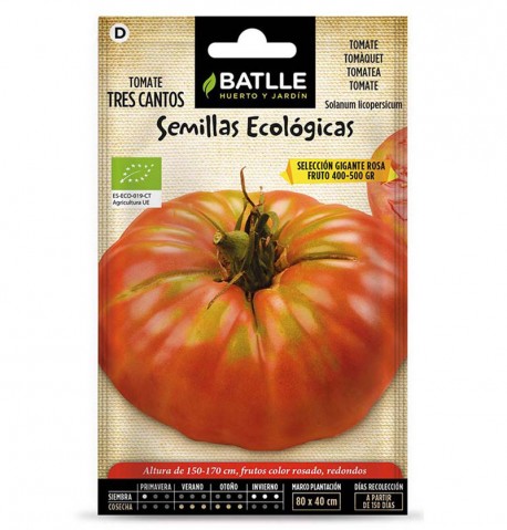 Verdecora Semillas huerto Semillas de tomate ecológica Semillas tomate tres cantos gigante rosa ecológicas 