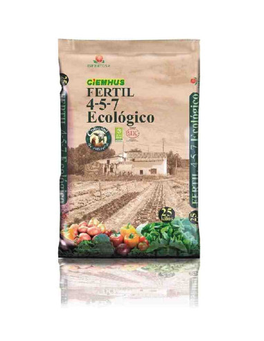 Fertilizante Ciemhus Fertil 4-5-7 ecológico en pellet 25kg